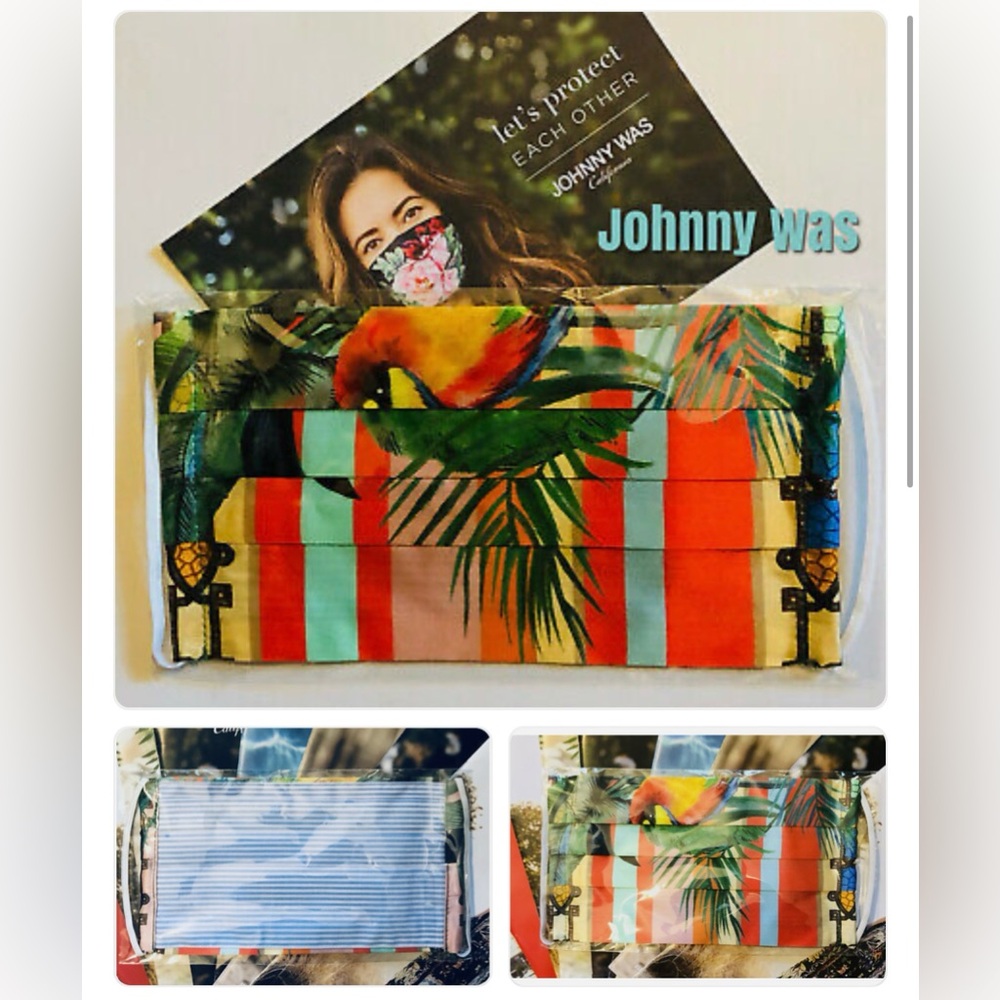 JOHNNY WAS SILK CHARMEUSE MASKS ONE 5 PACK NIP